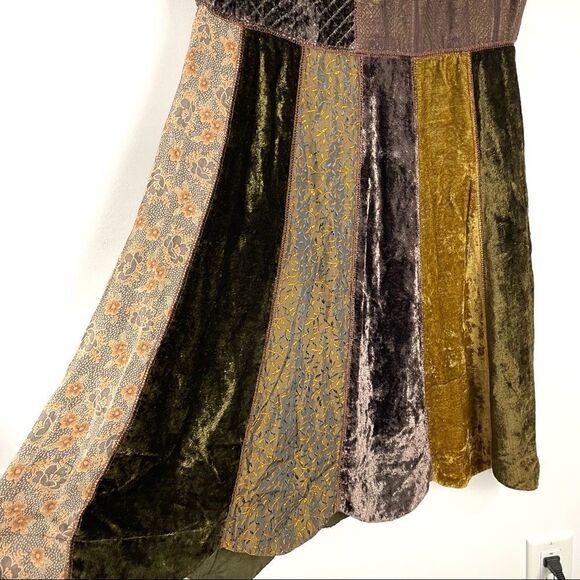 Vintage René Derhy Fairy Grunge Patchwork Velvet Boho Dress - Picture 14 of 15